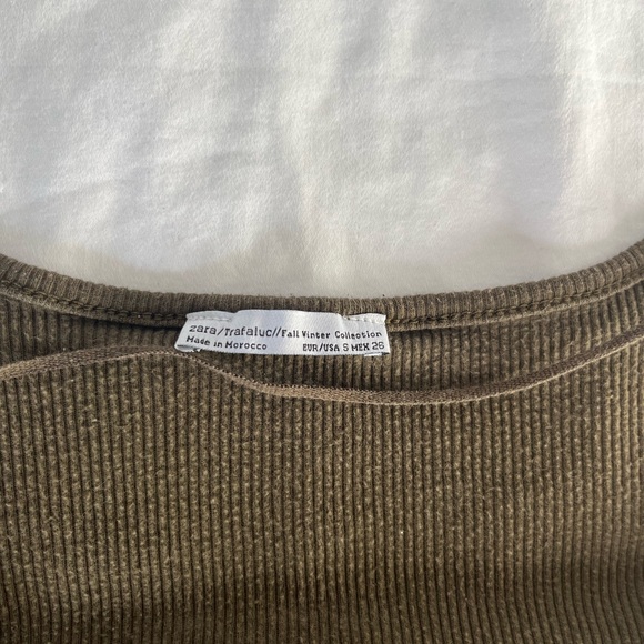 Zara khaki long sleeve shirt - Picture 3 of 3